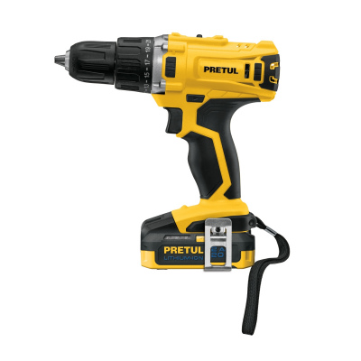 Taladro inalámbrico 1/2", 20V, PRETUL