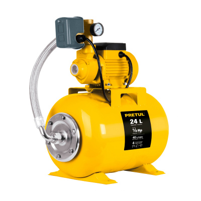 Equipo hidroneumático 24L, bomba periférica 1/2 HP, Pretul