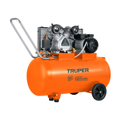 Compresor de aire,con banda,horizontal 120L 4HP, 220V Truper