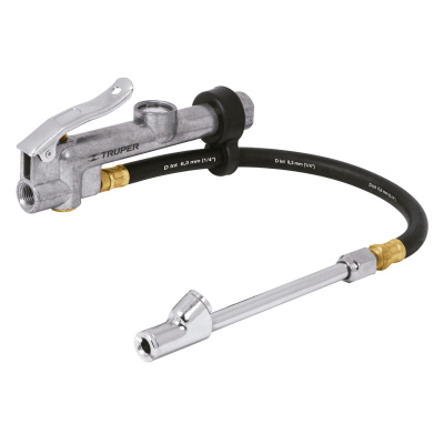 Inflador calibrador de cabeza doble, profesional, 1/4 NPT truper