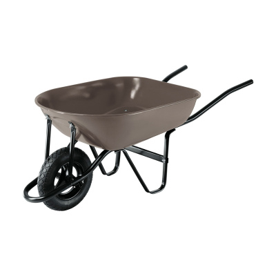 Carretilla 5.5 ft3, gris, neumática, bastidor tubular,PRETUL