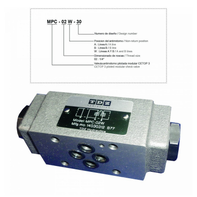 Piloted non-return valve Bezares