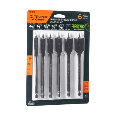 Juego de 6 brocas planas o de manita, Expert