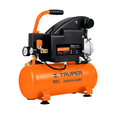 Compresor de aire, lubricado, horizontal 10L 2HP 127V Truper
