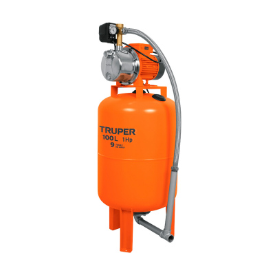 Equipo hidroneumático 100L, bomba jet inox. 1 HP, TRUPER