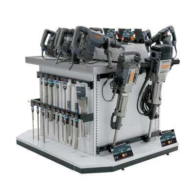 Mueble exhibidor de herramientas de demolición, Truper