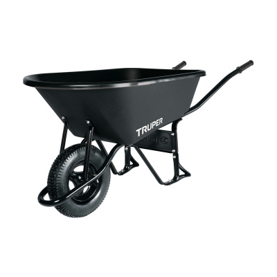 Carretilla concha plástica 6 ft3 Neumática, bastidor tubular