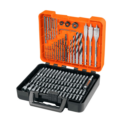 Juego de 100 brocas y puntas en estuche plástico, Truper