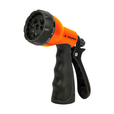 Pistola para riego de 8 funciones plástica con recubrimiento