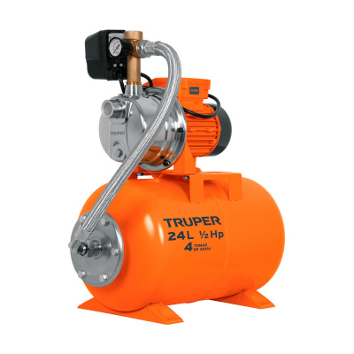 Equipo hidroneumático 24L, bomba jet inox. 1/2 HP, TRUPER