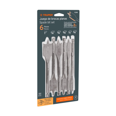 Juego de brocas planas de manita, 6 piezas, Truper